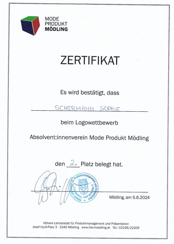 Zertifikat Logowettbewerb 2. Platz
